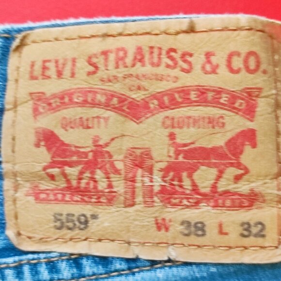 Levi's 559 regular washed blue jeans men's size 38x32 - Picture 5 of 9
